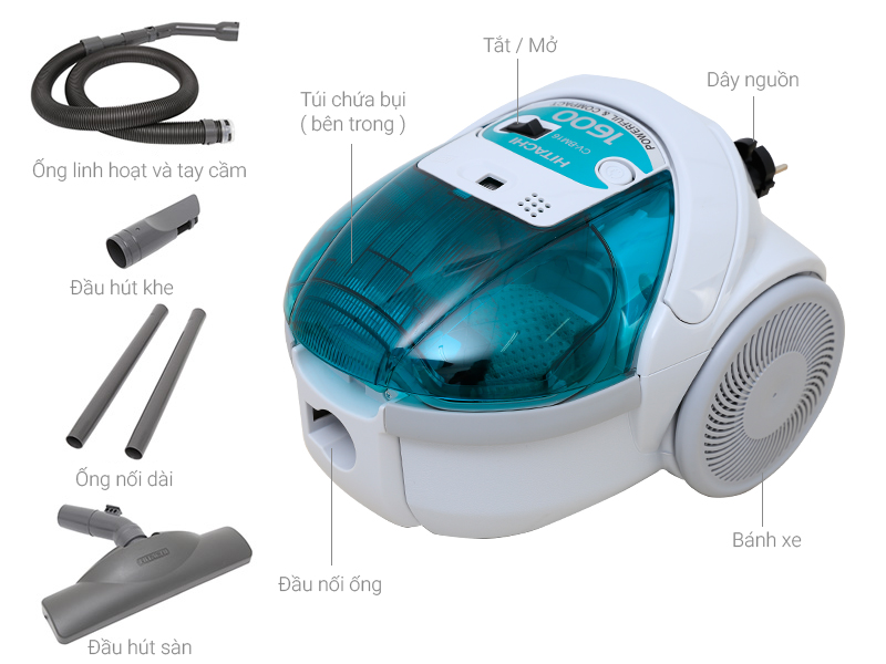 may-hut-bui-khong-on-Hitachi CV-BM16 1600W